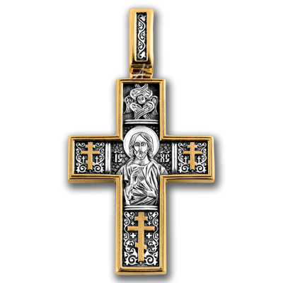 Крест нательный - "Господь Вседержитель. Св.мученик Трифон" - арт. 101.087