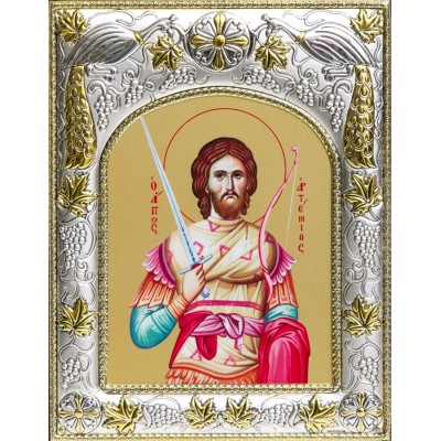 Икона в окладе - Святой Артемий, Антиохийский - арт. а068