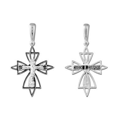 Крест нательный (православный) серебро 925 - арт. 3420