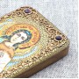 Икона "Ангел Хранитель" на мореном дубе ручной работы с натуральными камнями в подарочном футляре - R190