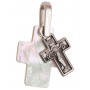 Крест (малый) с перламутровой подвеской (серебро 925) - арт. 100770с
