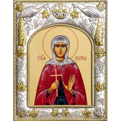 Икона в окладе - Святая Кристина - арт. а516