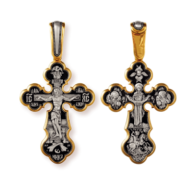 Православны​й крест - Распятие Христово. Покров Пресвятой Богородицы.​ Вмч. Георгий Победоносец​ - арт. 8144