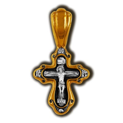 Крест нательный (православный) - Распятие Христово. Покров Пресвятой Богородицы - арт. 8612