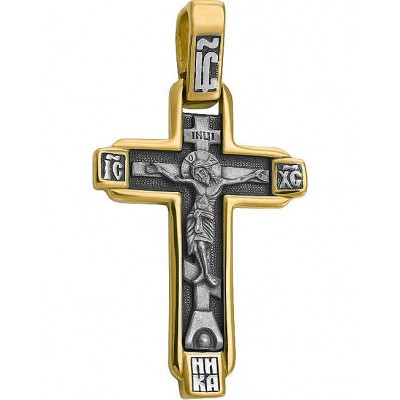 Крест нательный - "Византийский" (серебро 925 с позолотой) - арт. 100575
