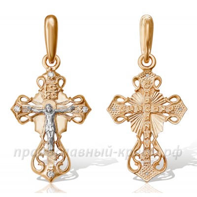 Крест с бриллиантами (золото 585) - арт. 11-0355