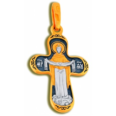Крест нательный (малый) - Пресвятая Богородица Покрова - арт. КСЧЗ 2407