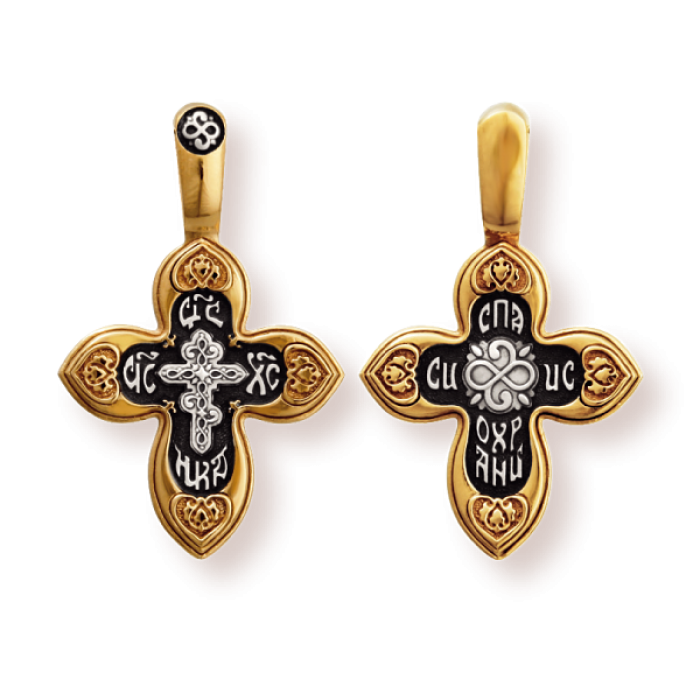 Восьмиконечный православный крест. Православные украшения. Крест с украшениями. Восьмиконечный крестик с позолотой.