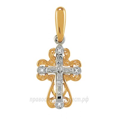 Крест с бриллиантами (золото 585) - арт. 11-0132