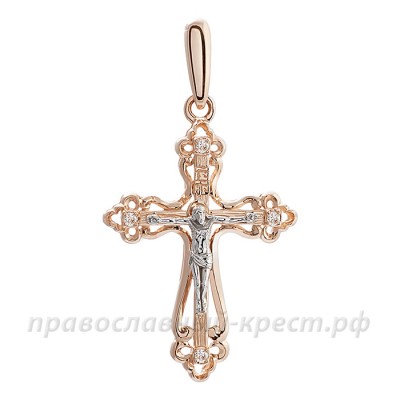 Крест с бриллиантами (золото 585) - арт. 11-0455