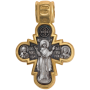 Крестильный крестик - "Распятие с предстоящими. Божия Матерь Оранта" - арт. КС067