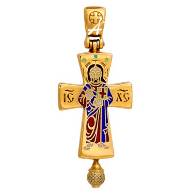 Крест-мощевик - "Господь Вседержитель, Божия Матерь "Оранта" с молитвой - арт. 107.037