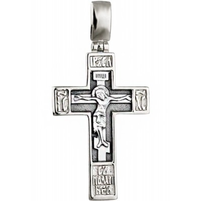 Крест нательный - "С нами Бог" (серебро 925) - арт. 100601L