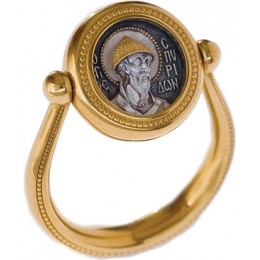 Перстень с иконой - "Святитель Спиридон Тримифунтский" - арт. ПС084