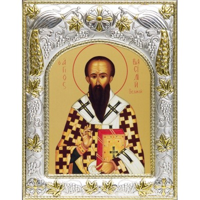 Икона в окладе - Василий Великий - арт. а749