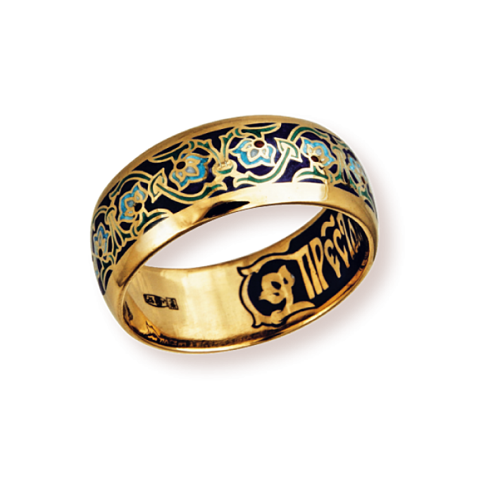 С предыдущим кольцом. Кольцо с молитвой. Желтое церковное кольцо с куполами. Кольцо с эмалью оливки с молитвой.
