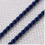Шнурок шелковый крученый с серебряными концевиками замком - карабином - синий - арт. Гт150