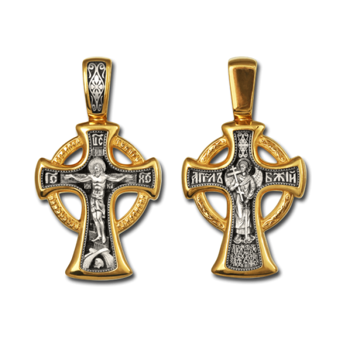 Крестик ангел из серебра с позолотой. Православный крест. Крест нательный православный. Крест нагрудный православный.
