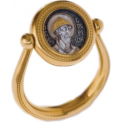 Перстень с иконой - "Святитель Спиридон Тримифунтский" - арт. ПС084