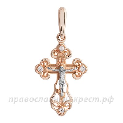 Крест с бриллиантами (золото 585) - арт. 11-0195