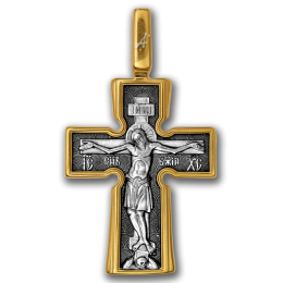 Крест нательный - "Распятие. Божия Матерь "Воплощение". Пять святителей" - арт. 101.039