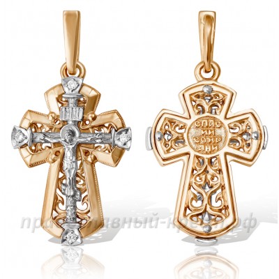 Крест с бриллиантами (золото 585) - арт. 11-0272
