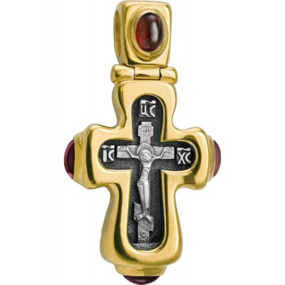 Крест нательный - "Праздничный" (серебро 925 с позолотой) - арт. 100587