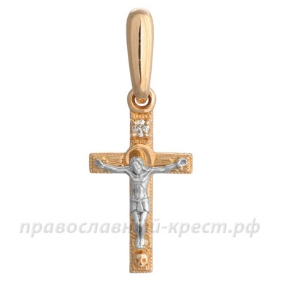 Крест с бриллиантом (золото 585) - арт. 11-0268