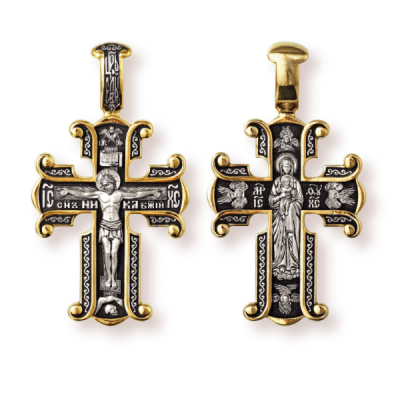 Православны​й крест - Распятие Христово. Валаамская Божия Матерь - арт. 8221