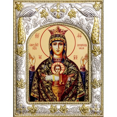 Икона в окладе - Матерь Божия "Неупиваемая Чаша" - арт. а255