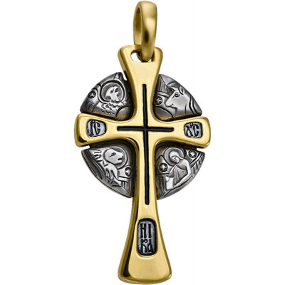 Крест нательный - "Четыре Евангелиста" (серебро 925 с позолотой) - арт. 100570