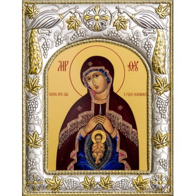 Икона в окладе - Матерь Божия "Помощница в родах" - арт. а229