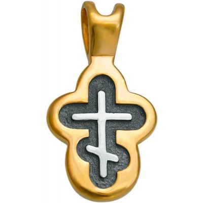 Крест нательный - "Отроческий" (серебро 925 с позолотой) - арт. 100556