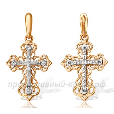Крест с бриллиантами (золото 585) - арт. 11-0327