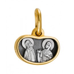 Образ "Св. Петр и Феврония" (серебро 925 позолотой) - арт. 200613