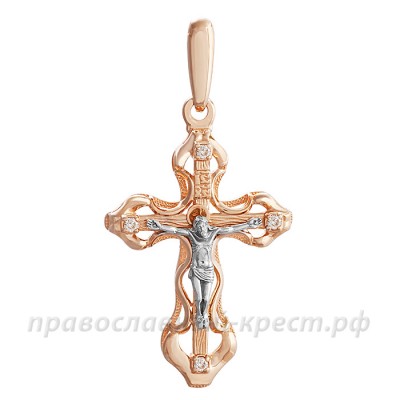 Крест с бриллиантами (золото 585) - арт. 11-0450
