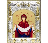 Икона в окладе - Покров Пресвятой Богородицы - арт. а244