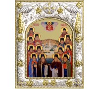 Икона в окладе - Оптинские старцы - арт. а874
