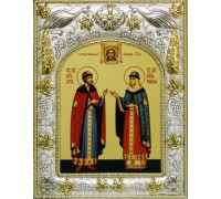 Икона в окладе - Пётр и Феврония - арт. А-406
