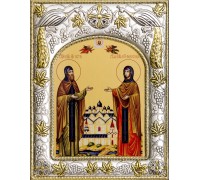 Икона в окладе - Пётр и Феврония - арт. А-458