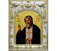 Икона в окладе - Серафим Саровский - арт. а058