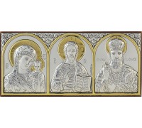 Икона - автомобильная (триптих) в серебре - арт. EK1PBG--3-501