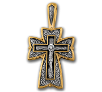 Крест нательный - "Распятие. Молитва "Да воскреснет Бог" - арт. 101.090