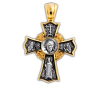 Крест нательный - "Спас Нерукотворный. Св. царь Николай II. Божией Матери "Игоревская" - арт. 101.252