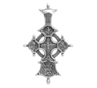 Крест нательный - Распятие. Икона Божией Матери "Всецарица". Георгий Победоносец. Блаженные Ксения и Матрона - арт. 101.513