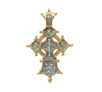 Крест нательный - Распятие. Икона Божией Матери "Всецарица". Георгий Победоносец. Блаженные Ксения и Матрона - арт. 101.513П