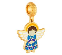Подвеска - "Мой Ангел - Материнская молитва Ангелу Хранителю" (серебро, позолота, эмаль) - арт. 103.927П