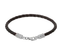 Кожаный браслет с замком карабином - арт. 105.035-Б