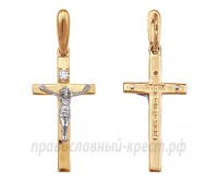 Крест с бриллиантом (золото 585) - арт. 11-0095