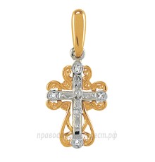 Крест с бриллиантами (золото 585) - арт. 11-0132